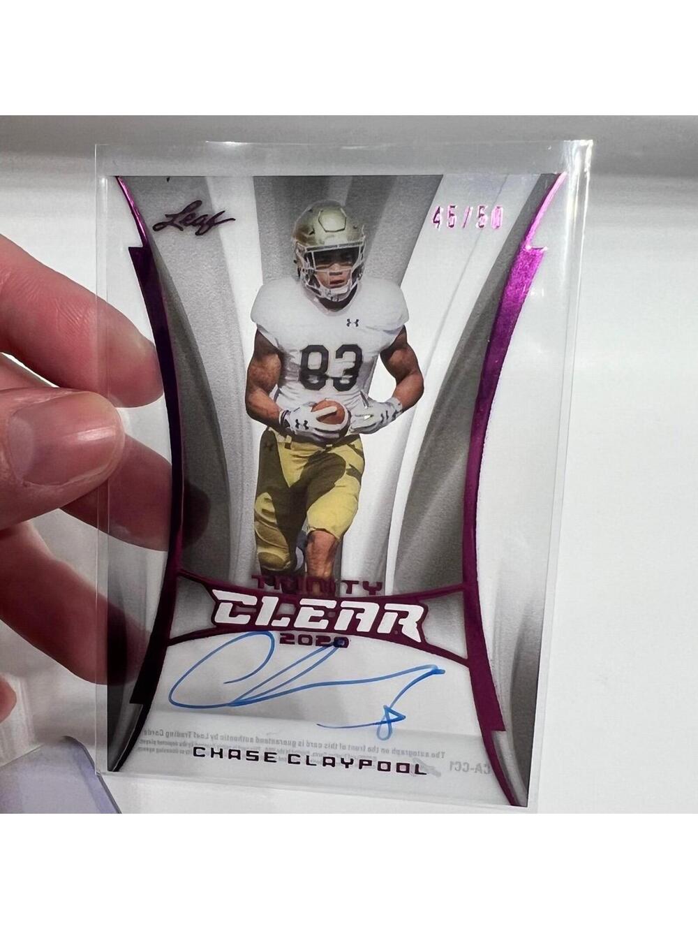 2020 LEAF TRINITY CLEAR purple CHASE CLAYPOOL card